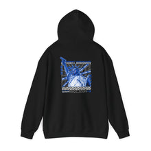 Load image into Gallery viewer, Lady Liberty Blue On Black Hoodie