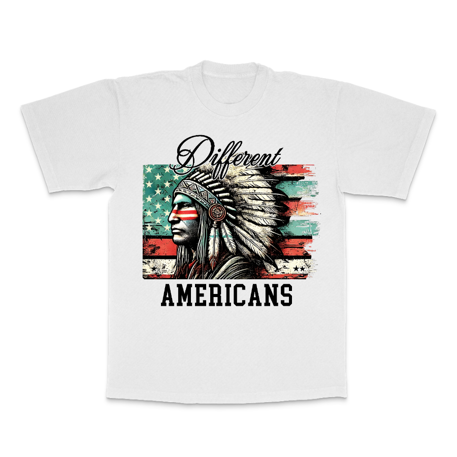 Native Americans U.S. Flag On White